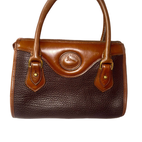 Dooney & Bourke AWL Leather Satchel Vintage Brown Black
